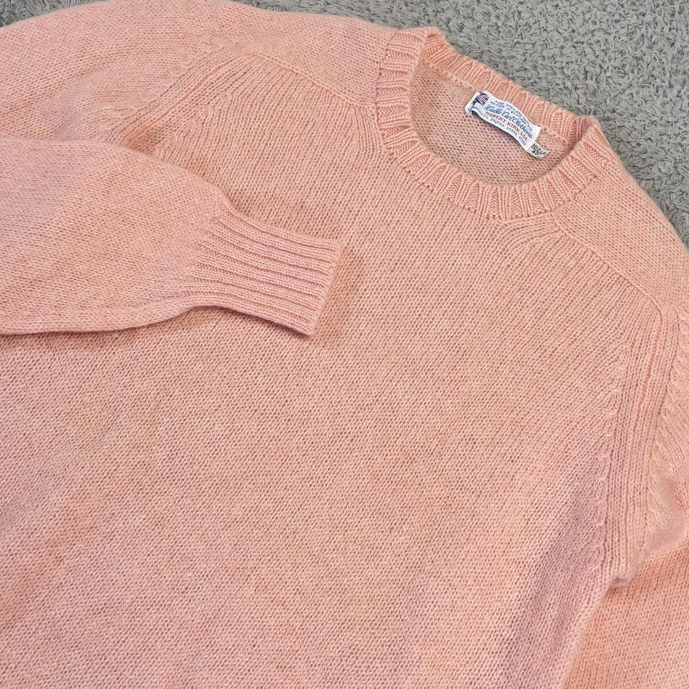 Vintage Cable Car Clothiers Pink Shetland Wool Sweater Mens 40 Medium Scotland